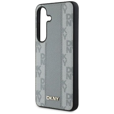 Etui DKNY Leather Checkered Pattern MagSafe do Samsung Galaxy S25 taupe DKNY
