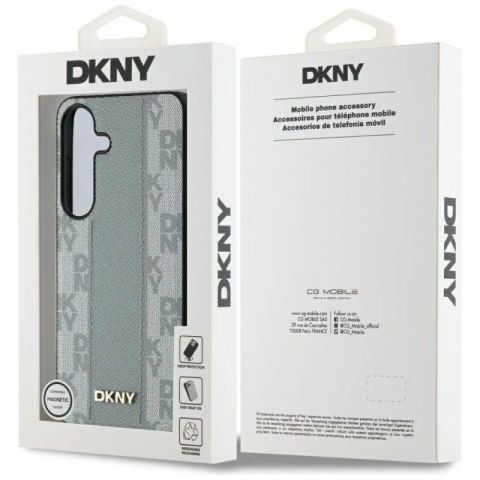 Etui DKNY Leather Checkered Pattern MagSafe do Samsung Galaxy S25 taupe DKNY