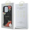 Etui Guess 4G Flowers Print MagSafe na iPhone 16 Pro 6.3" - czarne Guess