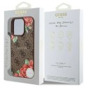 Etui Guess 4G Flowers Print MagSafe na iPhone 16 Pro Max 6.9" - brązowe Guess