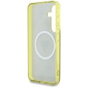 Etui Guess 4G Glitter Triangle Buttons MagSafe do Samsung Galaxy S25 brązowy Guess