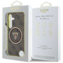 Etui Guess 4G Glitter Triangle Buttons MagSafe do Samsung Galaxy S25 brązowy Guess