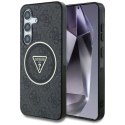 Etui Guess 4G Glitter Triangle Buttons MagSafe do Samsung Galaxy S25 czarny Guess