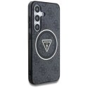 Etui Guess 4G Glitter Triangle Buttons MagSafe do Samsung Galaxy S25 czarny Guess