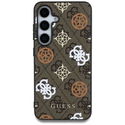 Etui Guess 4G Printed Colored Peony Pattern MagSafe do Samsung Galaxy S25 brązowy Guess