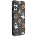 Etui Guess 4G Printed Colored Peony Pattern MagSafe do Samsung Galaxy S25 brązowy Guess