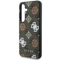 Etui Guess 4G Printed Colored Peony Pattern MagSafe do Samsung Galaxy S25 brązowy Guess