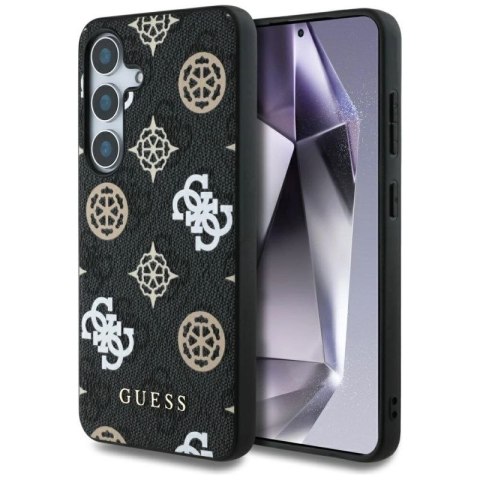 Etui Guess 4G Printed Colored Peony Pattern MagSafe do Samsung Galaxy S25 czarny Guess