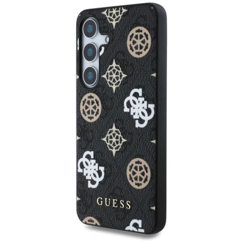 Etui Guess 4G Printed Colored Peony Pattern MagSafe do Samsung Galaxy S25 czarny Guess