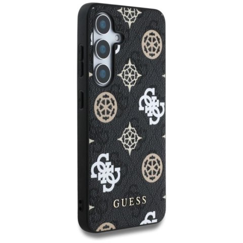 Etui Guess 4G Printed Colored Peony Pattern MagSafe do Samsung Galaxy S25 czarny Guess