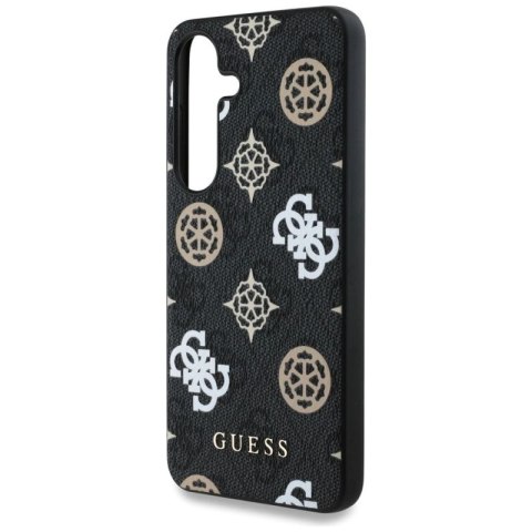 Etui Guess 4G Printed Colored Peony Pattern MagSafe do Samsung Galaxy S25 czarny Guess