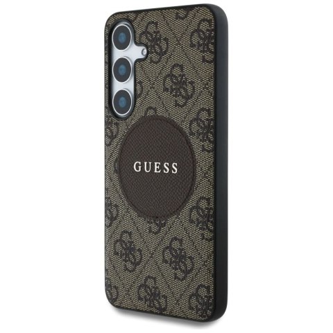 Etui Guess 4G Round Patch Classic Logo MagSafe do Samsung Galaxy S25 Plus brązowy Guess