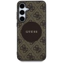 Etui Guess 4G Round Patch Classic Logo MagSafe do Samsung Galaxy S25 Plus brązowy Guess