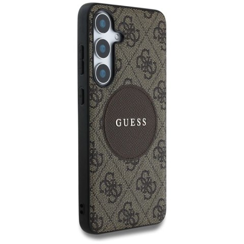 Etui Guess 4G Round Patch Classic Logo MagSafe do Samsung Galaxy S25 Plus brązowy Guess