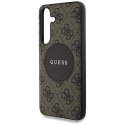 Etui Guess 4G Round Patch Classic Logo MagSafe do Samsung Galaxy S25 Plus brązowy Guess