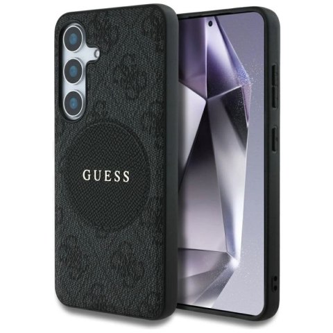 Etui Guess 4G Round Patch Classic Logo MagSafe do Samsung Galaxy S25 Plus czarny Guess