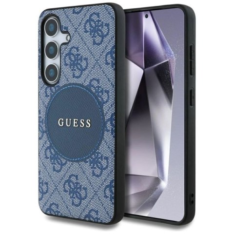 Etui Guess 4G Round Patch Classic Logo MagSafe do Samsung Galaxy S25 Plus niebieski Guess