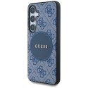 Etui Guess 4G Round Patch Classic Logo MagSafe do Samsung Galaxy S25 Plus niebieski Guess