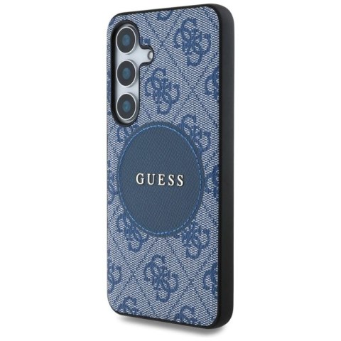 Etui Guess 4G Round Patch Classic Logo MagSafe do Samsung Galaxy S25 Plus niebieski Guess