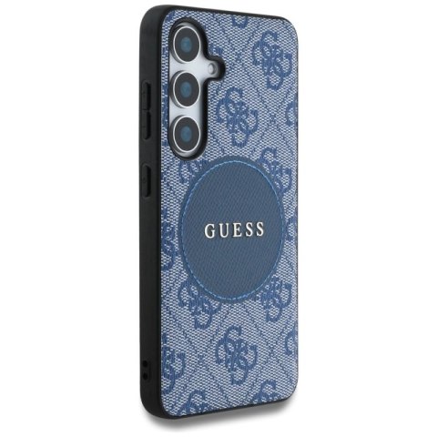 Etui Guess 4G Round Patch Classic Logo MagSafe do Samsung Galaxy S25 Plus niebieski Guess