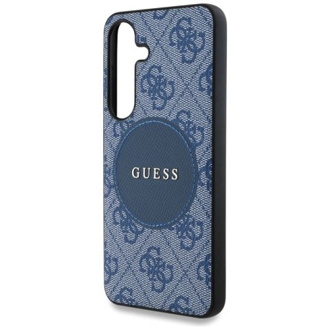 Etui Guess 4G Round Patch Classic Logo MagSafe do Samsung Galaxy S25 Plus niebieski Guess