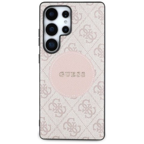 Etui Guess 4G Round Patch Classic Logo MagSafe do Samsung Galaxy S25 Ultra różowy Guess