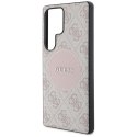 Etui Guess 4G Round Patch Classic Logo MagSafe do Samsung Galaxy S25 Ultra różowy Guess