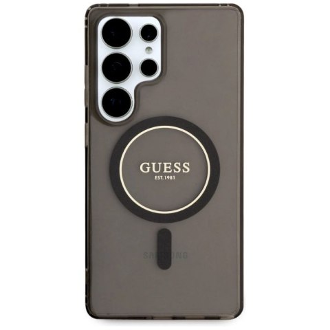 Etui Guess Glitter Circle Classic Logo MagSafe do Samsung Galaxy S25 Ultra czarny Guess
