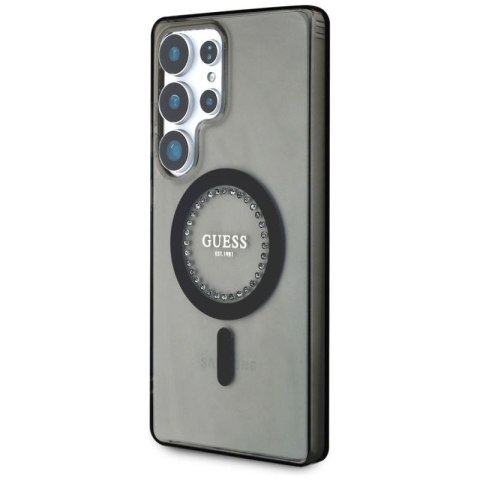 Etui Guess Rhinestones Printed Classic Logo MagSafe Samsung Galaxy S25 Ultra czarny Guess