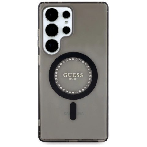 Etui Guess Rhinestones Printed Classic Logo MagSafe Samsung Galaxy S25 Ultra czarny Guess