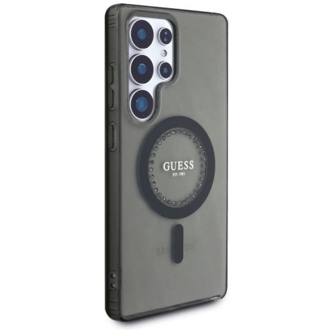 Etui Guess Rhinestones Printed Classic Logo MagSafe Samsung Galaxy S25 Ultra czarny Guess