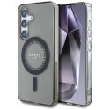 Etui Guess Rhinestones Printed Classic Logo MagSafe Samsung Galaxy S25 czarny Guess