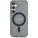 Etui Guess Rhinestones Printed Classic Logo MagSafe Samsung Galaxy S25 czarny Guess