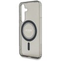 Etui Guess Rhinestones Printed Classic Logo MagSafe Samsung Galaxy S25 czarny Guess