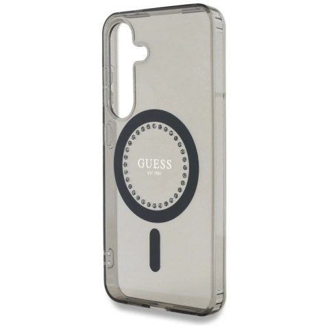 Etui Guess Rhinestones Printed Classic Logo MagSafe Samsung Galaxy S25 czarny Guess