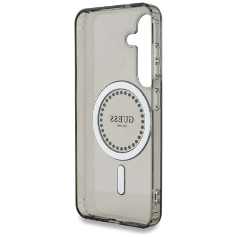 Etui Guess Rhinestones Printed Classic Logo MagSafe Samsung Galaxy S25 czarny Guess
