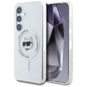 Etui Karl Lagerfeld Button Choupette Head Printed Logo MagSafe Samsung Galaxy S25 biały Karl Lagerfeld