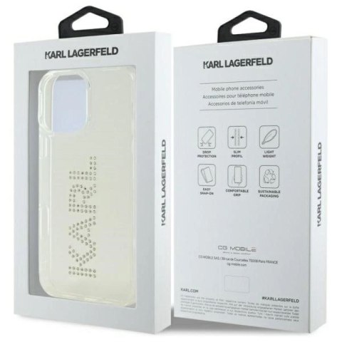 Etui Karl Lagerfeld IML Rhinestones Logo na iPhone 16 Pro Max 6.9" - przezroczyste Karl Lagerfeld