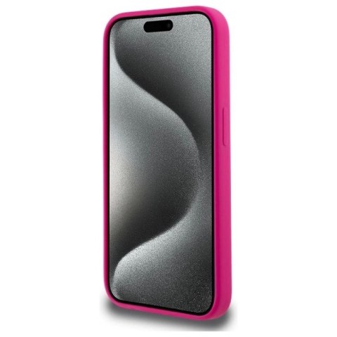 Etui Karl Lagerfeld Silicone Karl Head Print MagSafe na iPhone 15 Pro 6.1" - fuksja Karl Lagerfeld