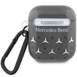 Etui Mercedes Large Star Pattern na AirPods 1 / 2 - czarne Mercedes