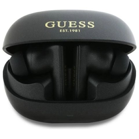 Słuchawki Bluetooth Guess Capsule Printed Logo TWS + stacja dokująca - czarne Guess