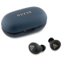 Słuchawki Bluetooth Guess Grained Classic Logo TWS + stacja dokująca - niebieske Guess