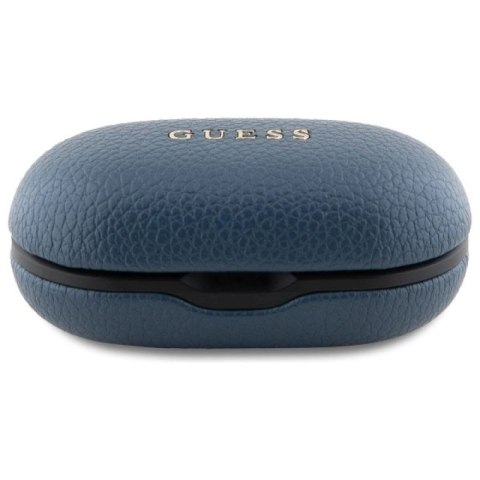Słuchawki Bluetooth Guess Grained Classic Logo TWS + stacja dokująca - niebieske Guess