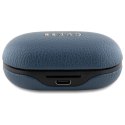 Słuchawki Bluetooth Guess Grained Classic Logo TWS + stacja dokująca - niebieske Guess