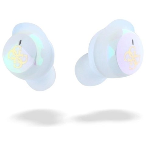 Słuchawki Bluetooth Guess Iridescent 4G Printed Logo TWS + stacja dokująca - białe Guess