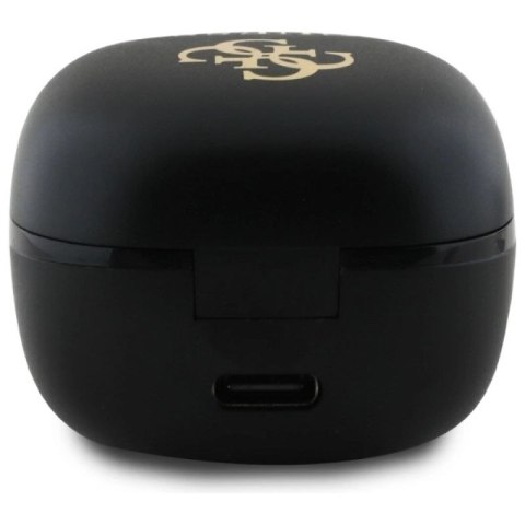 Słuchawki Bluetooth Guess Iridescent 4G Printed Logo TWS + stacja dokująca - czarne Guess
