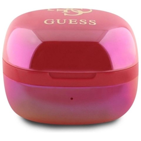 Słuchawki Bluetooth Guess Iridescent 4G Printed Logo TWS + stacja dokująca - fuksja Guess
