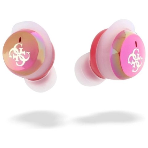 Słuchawki Bluetooth Guess Iridescent 4G Printed Logo TWS + stacja dokująca - fuksja Guess