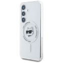 Etui Karl Lagerfeld Button Choupette Head Printed Logo MagSafe Samsung Galaxy S25 Plus biały Karl Lagerfeld