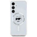 Etui Karl Lagerfeld Button Choupette Head Printed Logo MagSafe Samsung Galaxy S25 Plus biały Karl Lagerfeld